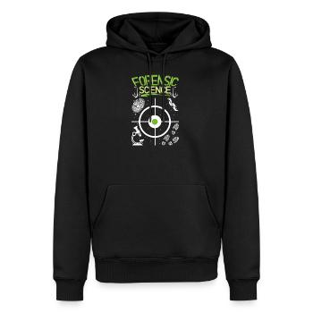 Scène de crime Forensic Science science cadeau forensique - Sweat à capuche Premium bio Homme - noir - Devant - Nico (187cm)