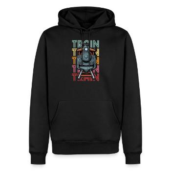 Zug Züge Zugliebhaber Shirt lustig Zug Shirt Eisen - Männer Premium Bio Hoodie - Schwarz - Vorne - Nico (187cm)