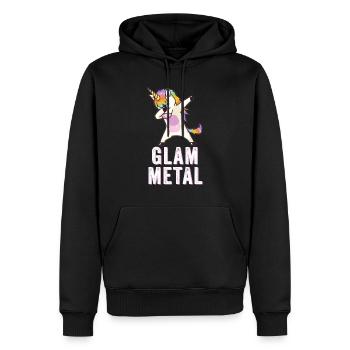 Glam Metal Dabbing Unicorn - Dabbing Unicorn Metal - Sweat à capuche Premium bio Homme - noir - Devant - Nico (187cm)