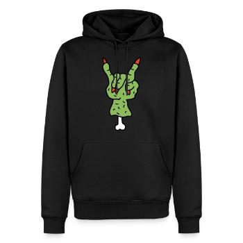 Halloween Zombie Hand Rock - Männer Premium Bio Hoodie - Schwarz - Vorne - Nico (187cm)