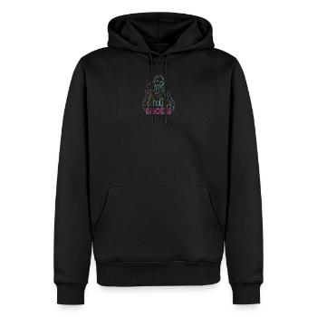 Jésus Sainte Fumées Chrétienne - Sweat à capuche Premium bio Homme - noir - Devant - Nico (187cm)