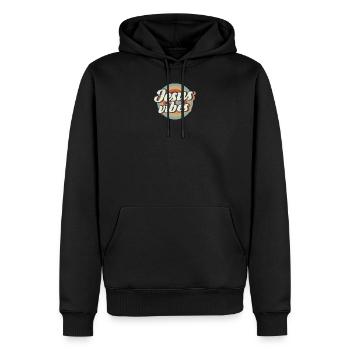 Jésus Vibes Chrétien - Sweat à capuche Premium bio Homme - noir - Devant - Nico (187cm)