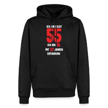 55. Geburtstag Jahrgang 1966 Mann Frau 55 Jahre - Männer Premium Bio Hoodie - Schwarz - Vorne - Nico (187cm)