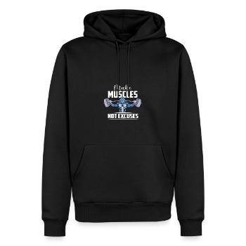 Conception inspirante de la remise en forme de l’entraînement - Sweat à capuche Premium bio Homme - noir - Devant - Nico (187cm)