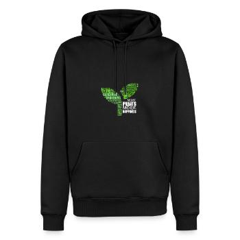 Fröhliches offenes inspirierendes Zitat - Männer Premium Bio Hoodie - Schwarz - Vorne - Nico (187cm)