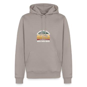 Boca Chica Beach Welcome to Summer Cameron Coun - Men’s Premium Organic Hoodie - taupe - Front - Nico (187cm)