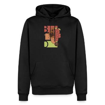 Fruits biologiques Icône de fruits Alimentation saine Icône d’alimentation - Sweat à capuche Premium bio Homme - noir - Devant - Nico (187cm)