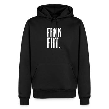 Frankfurt - Männer Premium Bio Hoodie - Schwarz - Vorne - Nico (187cm)