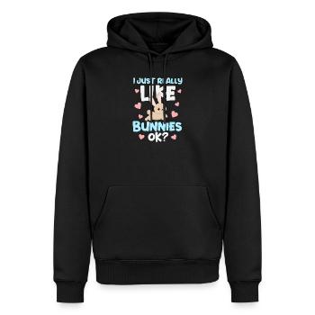 Lapin Lapin - Sweat à capuche Premium bio Homme - noir - Devant - Nico (187cm)