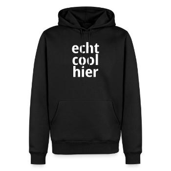 Echt cool hier - Männer Premium Bio Hoodie - Schwarz - Vorne - Nico (187cm)