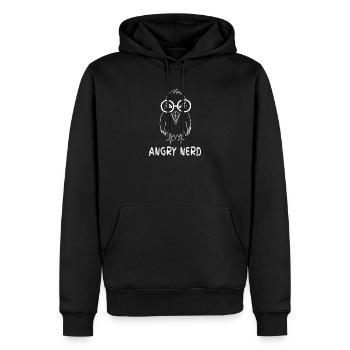Angry Nerd - Wortspiel Nerd, Vogel - Männer Premium Bio Hoodie - Schwarz - Vorne - Nico (187cm)