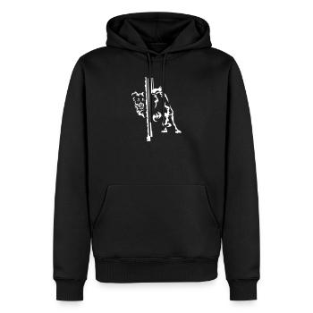 Australian Shepherd "Black Edition" - Men’s Premium Organic Hoodie - black - Front - Nico (187cm)