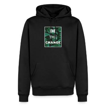 Be The Change Tropical Mindset Nature Tee - Men’s Premium Organic Hoodie - black - Front - Nico (187cm)