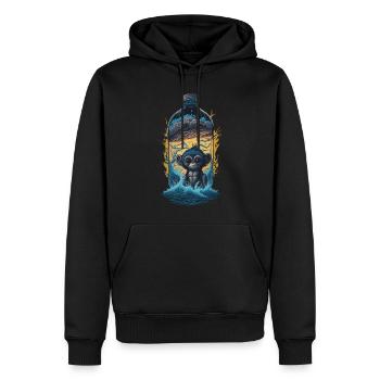 Affe - Männer Premium Bio Hoodie - Schwarz - Vorne - Nico (187cm)