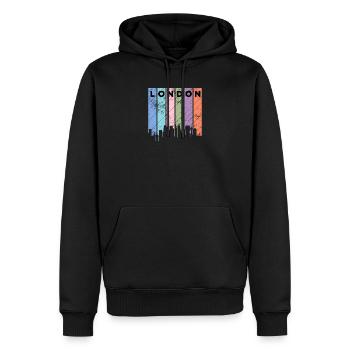 London - Männer Premium Bio Hoodie - Schwarz - Vorne - Nico (187cm)