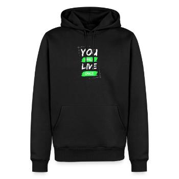 YOLO - You Only Live Once / ONE LIVE - Männer Premium Bio Hoodie - Schwarz - Vorne - Nico (187cm)