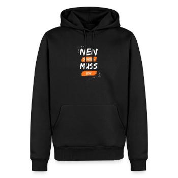 Nen scheiß muss ich - Männer Premium Bio Hoodie - Schwarz - Vorne - Nico (187cm)