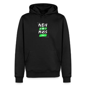Nen scheiß muss ich - Männer Premium Bio Hoodie - Schwarz - Vorne - Nico (187cm)
