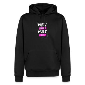Nen scheiß muss ich - Männer Premium Bio Hoodie - Schwarz - Vorne - Nico (187cm)