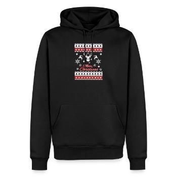 Merry Christmas Design - Ugly Xmas Weihnachten - Männer Premium Bio Hoodie - Schwarz - Vorne - Nico (187cm)