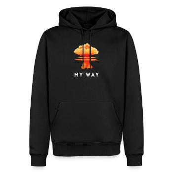 My Way Explosive Sturkopf-Denkmuster-Aussage - Männer Premium Bio Hoodie - Schwarz - Vorne - Nico (187cm)