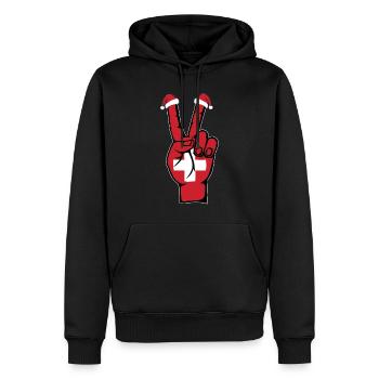 Schweiz Flagge Weihnachten Peace Symbol - Männer Premium Bio Hoodie - Schwarz - Vorne - Nico (187cm)
