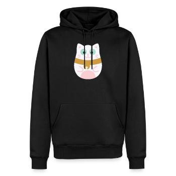Maneki Neko L Chat porte-bonheur japonais - Sweat à capuche Premium bio Homme - noir - Devant - Nico (187cm)