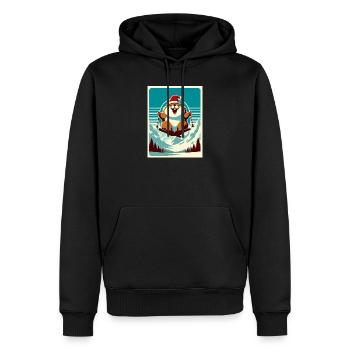 Marmotte Ski logo Vintage - Sweat à capuche Premium bio Homme - noir - Devant - Nico (187cm)