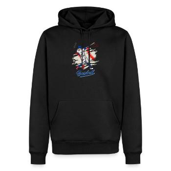 Dynamische Baseballschaukel Illustration - Männer Premium Bio Hoodie - Schwarz - Vorne - Nico (187cm)