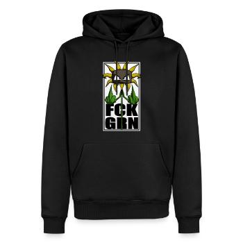 FCK GRN. Landwirtschaft Bauer Agrar Protest Shirt - Männer Premium Bio Hoodie - Schwarz - Vorne - Nico (187cm)