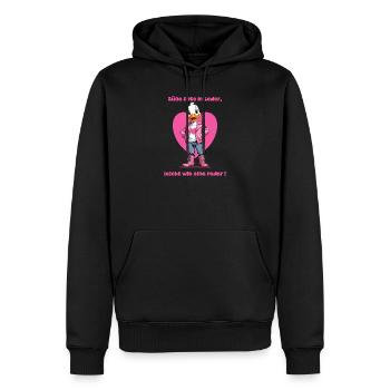 Süße Ente in Leder - Männer Premium Bio Hoodie - Schwarz - Vorne - Nico (187cm)