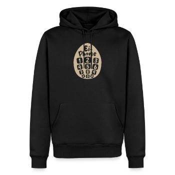 oeuf téléphone drôle dictons Pâques symbole bande dessinée icône - Sweat à capuche Premium bio Homme - noir - Devant - Nico (187cm)