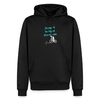 Persévérance Jusqu'à la Ligne d'Arrivée - Sweat à capuche Premium bio Homme - noir - Devant - Nico (187cm)