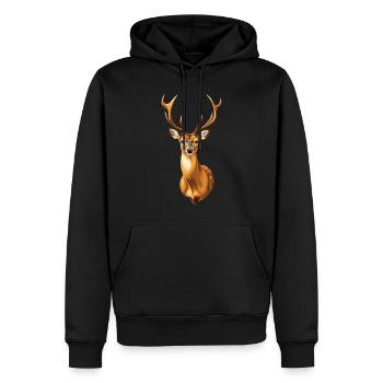 Magnifique faon - Sweat à capuche Premium bio Homme - noir - Devant - Nico (187cm)