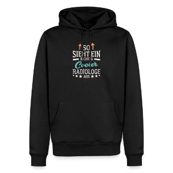 So sieht ein richtig cooler Radiologe aus Röntgen - Männer Premium Bio Hoodie - Schwarz - Vorne - Nico (187cm)