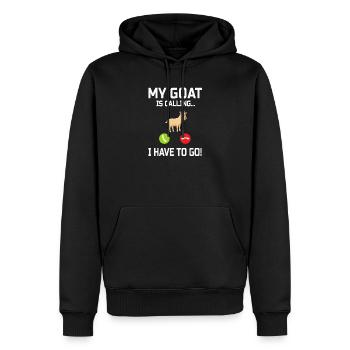 Ziege - Männer Premium Bio Hoodie - Schwarz - Vorne - Nico (187cm)