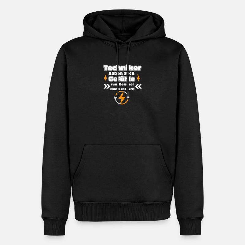 Techniker Gefühle - Männer Premium Bio Hoodie - Schwarz