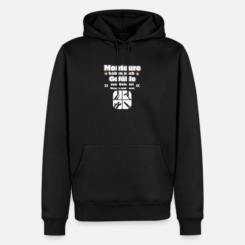 Monteure Gefühle - Männer Premium Bio Hoodie - Schwarz