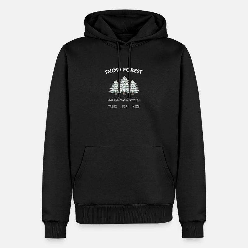 SCHNEEWALD - WEIHNACHTSKIEFER - Männer Premium Bio Hoodie - Schwarz