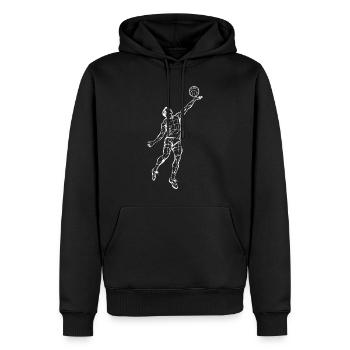 Volleyballspieler Skizze - Männer Premium Bio Hoodie - Schwarz - Vorne - Nico (187cm)