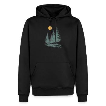 Silhouette de pin ensoleillé - Sweat à capuche Premium bio Homme - noir - Devant - Nico (187cm)