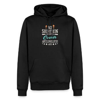 So sieht ein richtig cooler Abteilungsleiter aus - Männer Premium Bio Hoodie - Schwarz - Vorne - Nico (187cm)