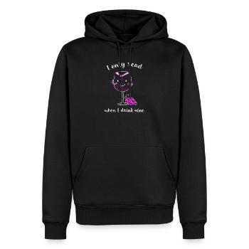 Ich lese nur wenn ich Wein trinke. - Männer Premium Bio Hoodie - Schwarz - Vorne - Nico (187cm)
