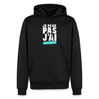Ich kann nicht schwimmen - Männer Premium Bio Hoodie - Schwarz - Vorne - Nico (187cm)