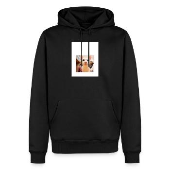 Verspieltes Katzenporträt mit Schnüffel-Detail - Männer Premium Bio Hoodie - Schwarz - Vorne - Nico (187cm)