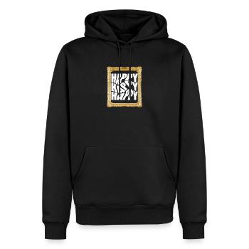 Lettrage rétro joyeux - Sweat à capuche Premium bio Homme - noir - Devant - Nico (187cm)