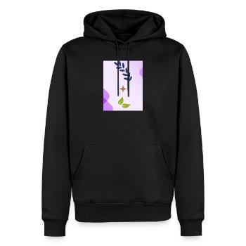 Design minimaliste de feuilles inspiré de la nature - Sweat à capuche Premium bio Homme - noir - Devant - Nico (187cm)