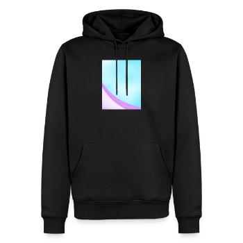 Abstract Pastel Gradient Design - Men’s Premium Organic Hoodie - black - Front - Nico (187cm)
