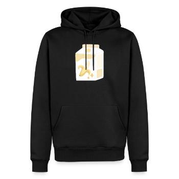 Carton de lait de banane - Sweat à capuche Premium bio Homme - noir - Devant - Nico (187cm)