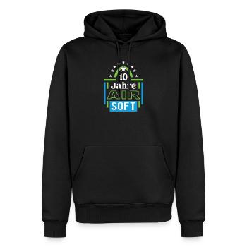 Airsoft Anniversary 10 Years Coach Player Jubi - Men’s Premium Organic Hoodie - black - Front - Nico (187cm)